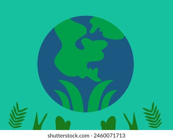 flat design earth healing vector illustration