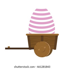 flat design easter egg in wagon icon vector illustration