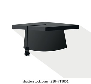 icono de educación de diseño plano, gorra de graduación. aislado de fondo blanco.
