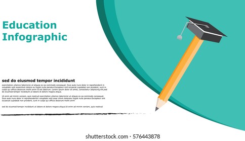 Flat design education infographic, school concept