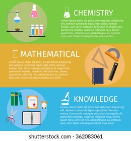 Flat design education and learning banner