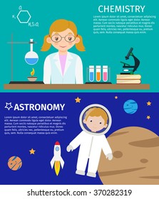 Flat design education and learning banner