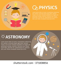 Flat design education and learning banner