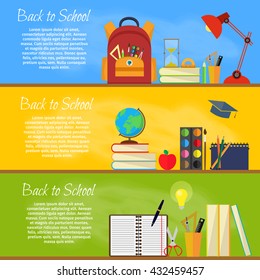 Flat design education and learning banner