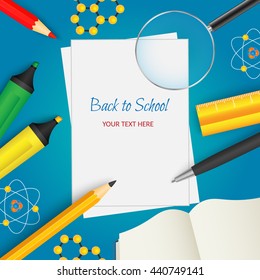 Flat design education and learning banner elements concept tools.