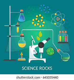 Flat design education science and learning banner