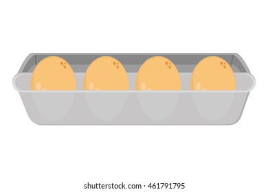 flat design eggs carton icon vector illustration