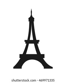 flat design eiffel tower icon vector illustration