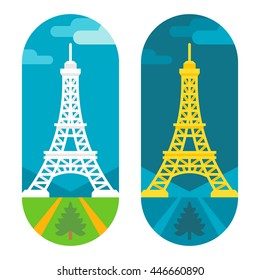 Flat design Eiffel tower illustration vector