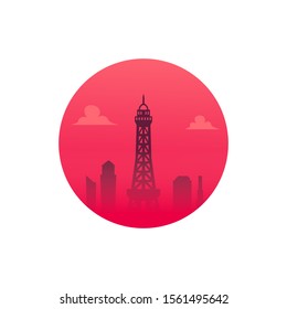 Flat Design Eiffel Tower Paris Illustration