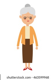 flat design elder woman icon vector illustration