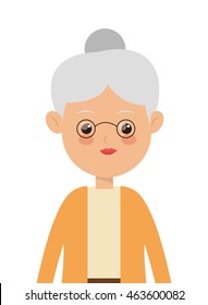 flat design elder woman icon vector illustration