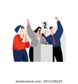A flat design election campaign in podium brings a modern and minimalist aesthetic to political events. Explore the benefits and design elements of flat design for your campaign podium.