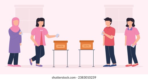 Flat design of election vote people
