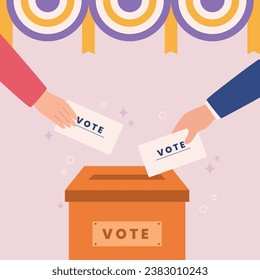 Flat design of election voting concept square