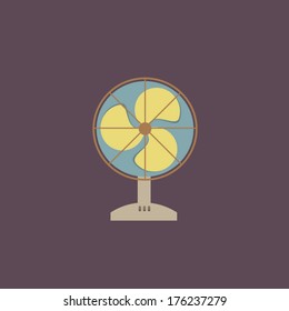 Flat Design Electric Fan Vector Illustration