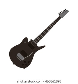 flat design electric guitar icon vector illustration