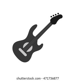 flat design electric guitar icon vector illustration