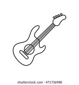 flat design electric guitar icon vector illustration