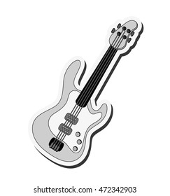 flat design electric guitar icon vector illustration