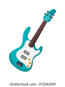 flat design electric guitar icon vector illustration