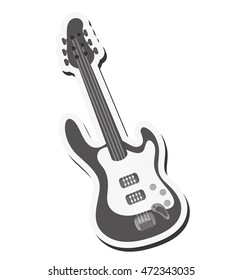 flat design electric guitar icon vector illustration