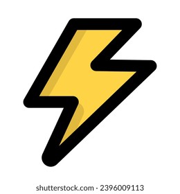 Flat design electricity icon. Lightning icon. Vector.