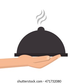 flat design elegant food tray icon vector illustration
