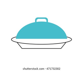 flat design elegant food tray icon vector illustration