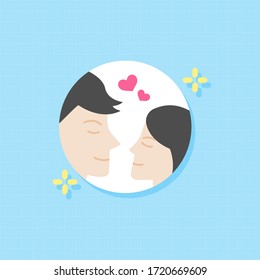 Flat design elements of Couple,Vector and Illustration.