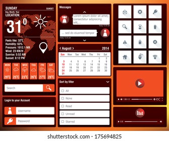 flat design elements for mobile app - vector illustration