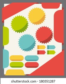 Flat design elements set for website template. Vector set. 