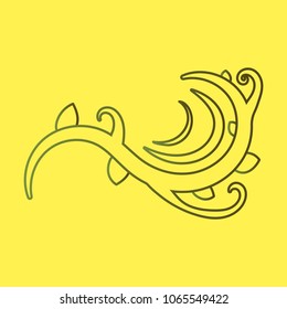 Flat design elements in vintage style drawing with lines on background