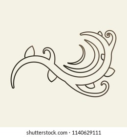 Flat design elements in vintage style drawing with lines on background