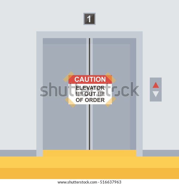 Flat Design Elevator Doors Icon Vector Stock Vector (Royalty Free ...