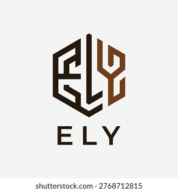 Flat design ELY logotype design