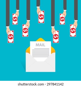 Flat design, E-mail marketing concept, vector
