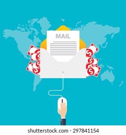 Flat design, E-mail marketing concept, vector