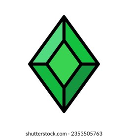 Icono esmeralda de diseño plano. Joyas. Vector.