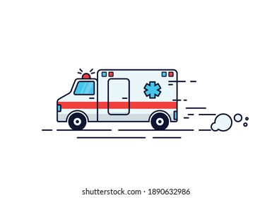 Flat design emergency ambulance vector