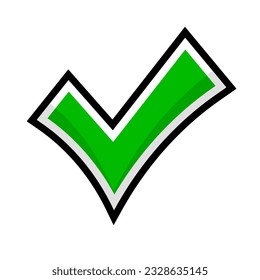 Flat design emphasis check mark icon. Selection and decision. Vector.