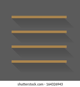Flat design empty book shelves. Template for a content