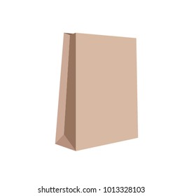 Flat design of empty craft package on transparent background. Sale concept. Paper packaging for your design, logo or advertising. Vector illustration. Isolated
