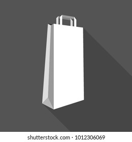 Flat design of empty white package. Sale concept. Paper packaging for your design, logo or advertising. Vector illustration. Isolated