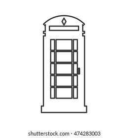 flat design english phone booth icon vector illustration