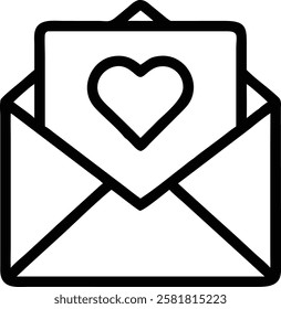 Flat Design Envelope with Heart Letter Vector"