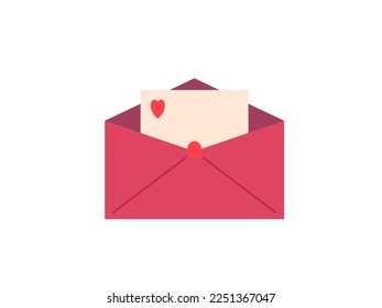 flat design envelope valentine vector illustration