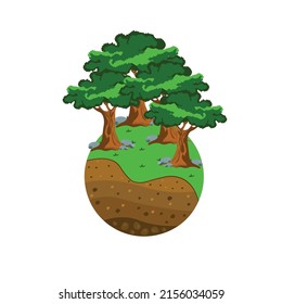 flat design environment world nature tree Forest illustration vector