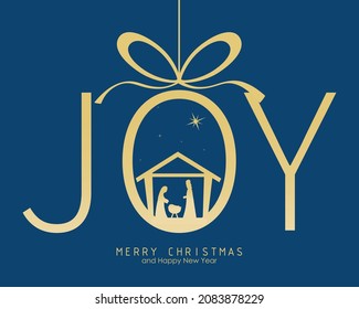 Flat design epiphany day. Nativity Scene portal