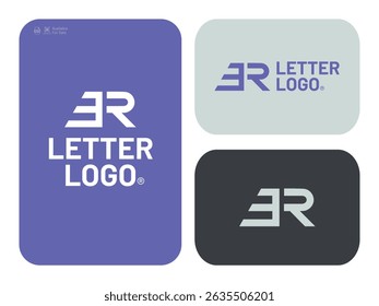 Modelo de logotipo de design plano ER